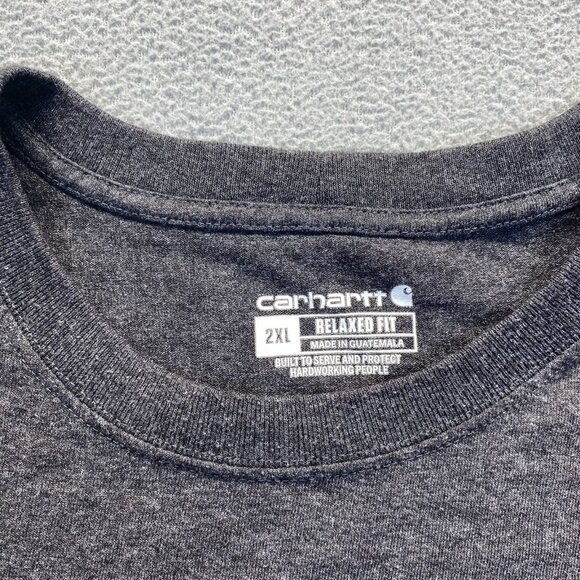 Carhartt Men’s Size 2XL Relaxed Fit Shirt Long Sleeve,Dark Gray  Logo - Picture 4 of 12